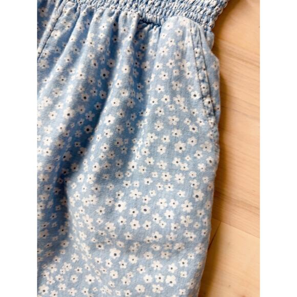 American Eagle Outfitters Wide Leg Cropped Pants Blue Floral Print Size XS - Picture 8 of 10